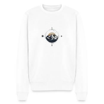 Randonnée à la Boussole de montagne - Pull Premium bio Homme - blanc - Devant - Thijin (182cm)