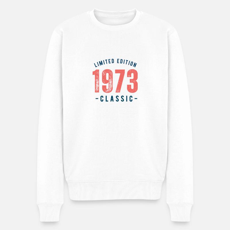 Baujahr 1973 - Männer Premium Bio Pullover - Weiß
