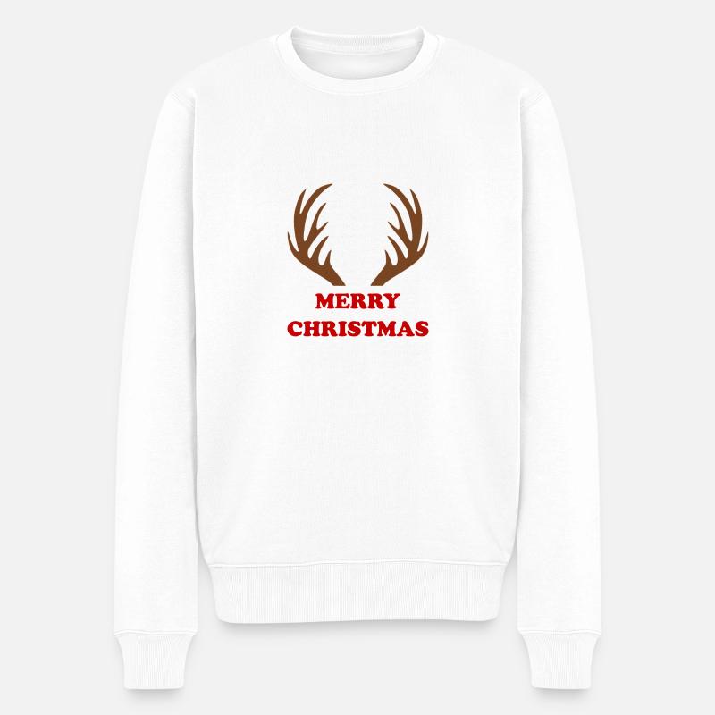 Frohe Weihnachten - Männer Premium Bio Pullover - Weiß