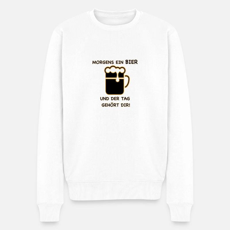 Bier - Männer Premium Bio Pullover - Weiß