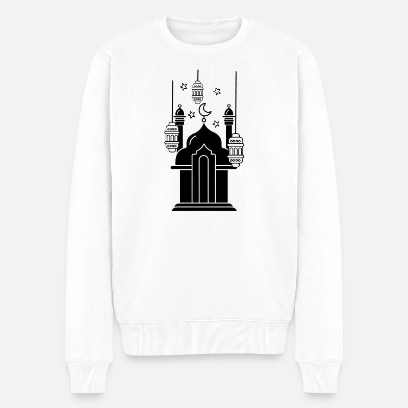 Lumières et étoiles de mosquée - Pull Premium bio Homme - blanc