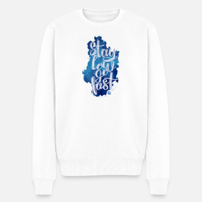 Stay low - Pull Premium bio Homme - blanc
