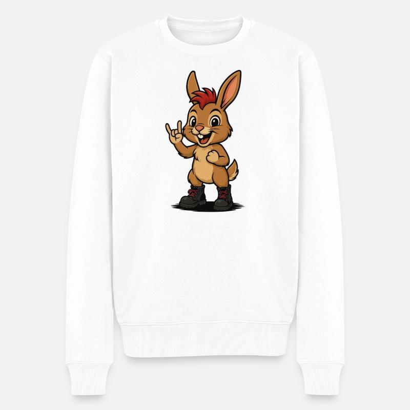 Punk Hopstar - Männer Premium Bio Pullover - Weiß