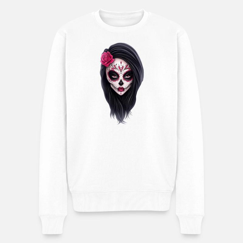la catrina dia de los muertos - Männer Premium Bio Pullover - Weiß