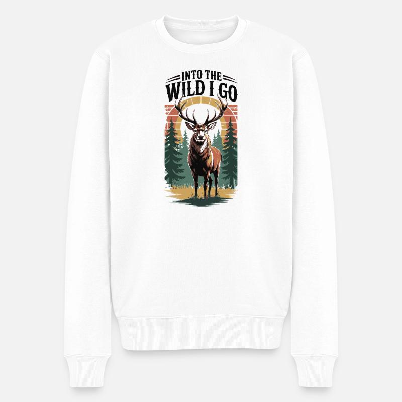 Randonnée - Je vais dans la nature - Pull Premium bio Homme - blanc