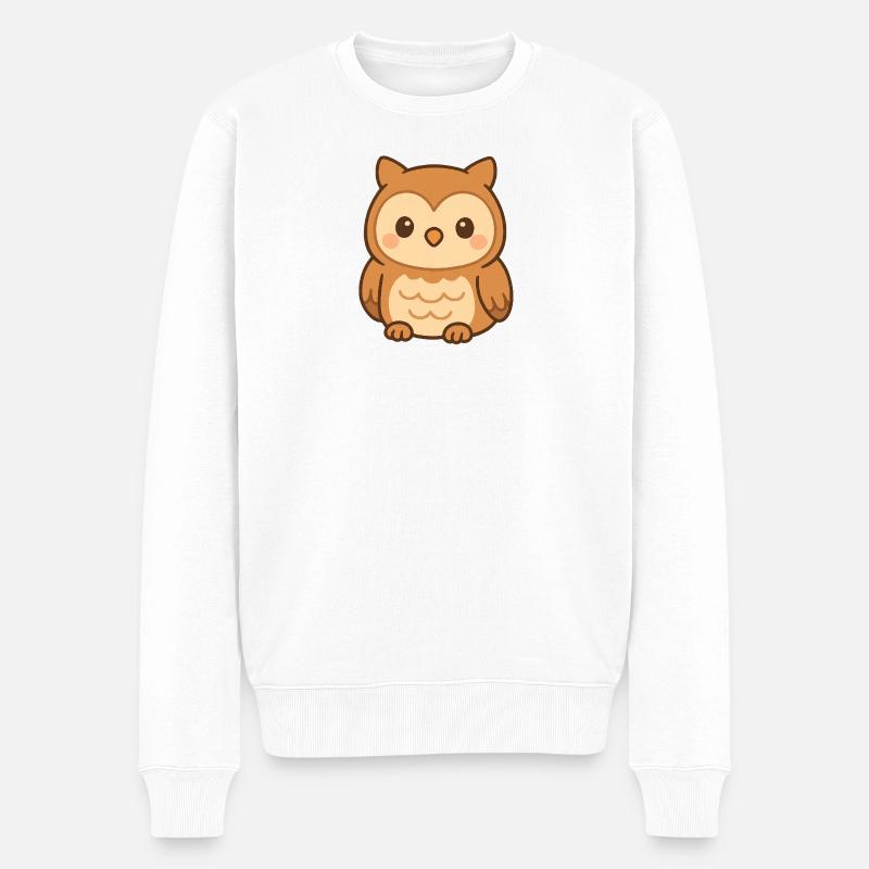 Illustration de hiboux mignons - Pull Premium bio Homme - blanc