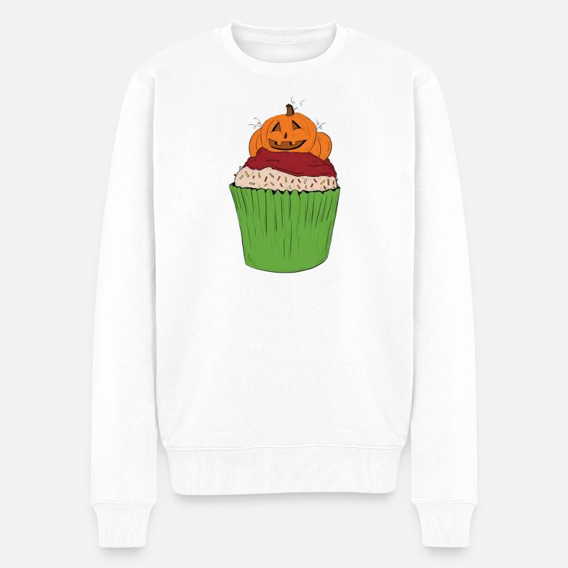 cupcake_citrouille - Männer Premium Bio Pullover - Weiß