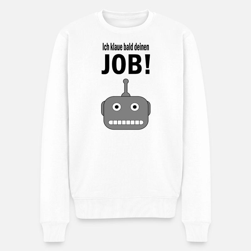 Ich klaue bald deinen Job! - Männer Premium Bio Pullover - Weiß