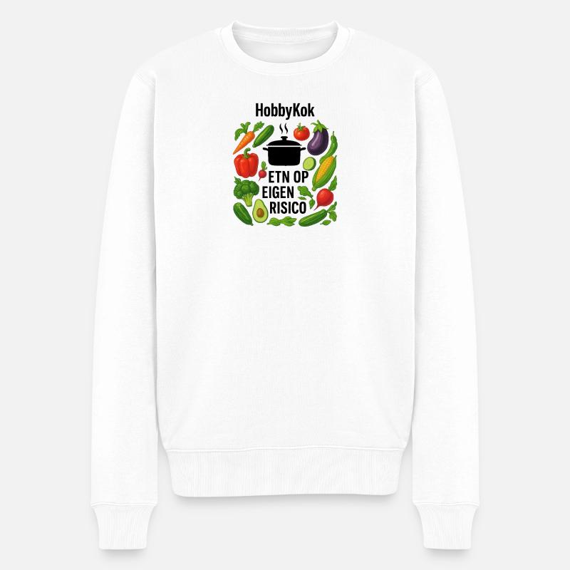 Design des Gemüsekranzkreises - Männer Premium Bio Pullover - Weiß
