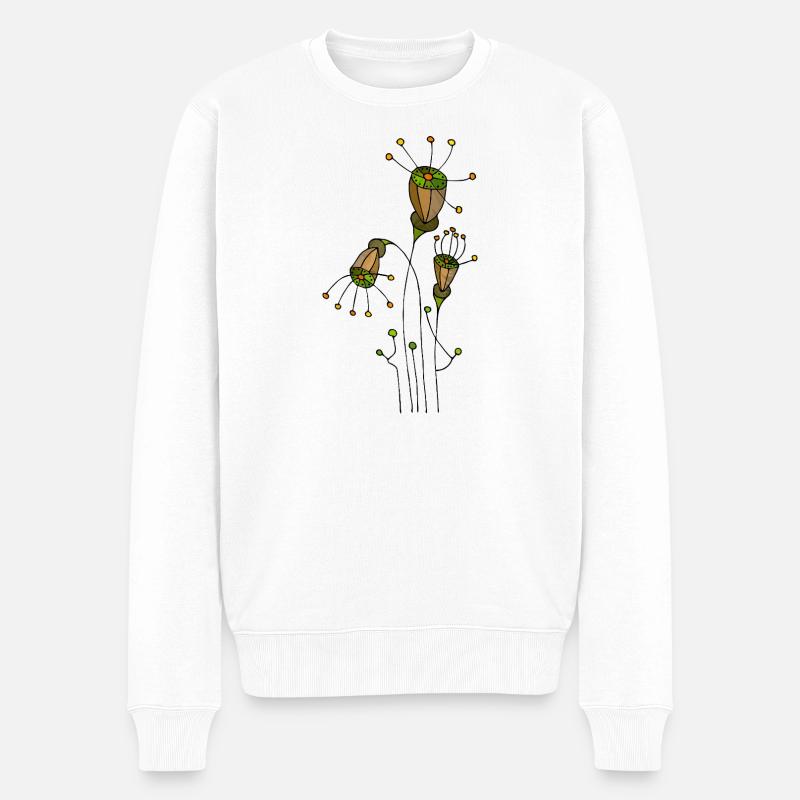 Blumen - Männer Premium Bio Pullover - Weiß