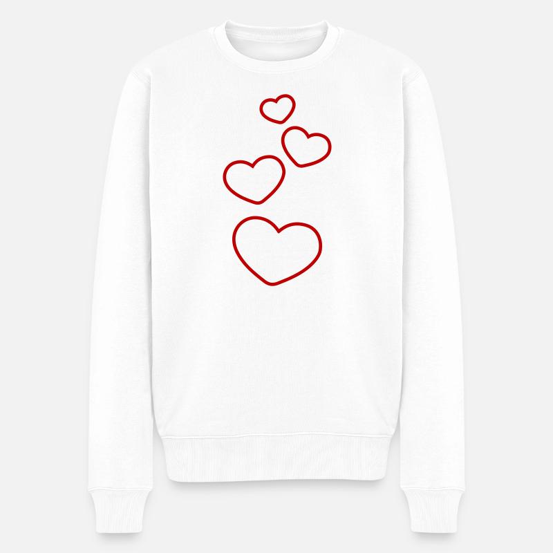 Herzen Symbol Liebe - Männer Premium Bio Pullover - Weiß