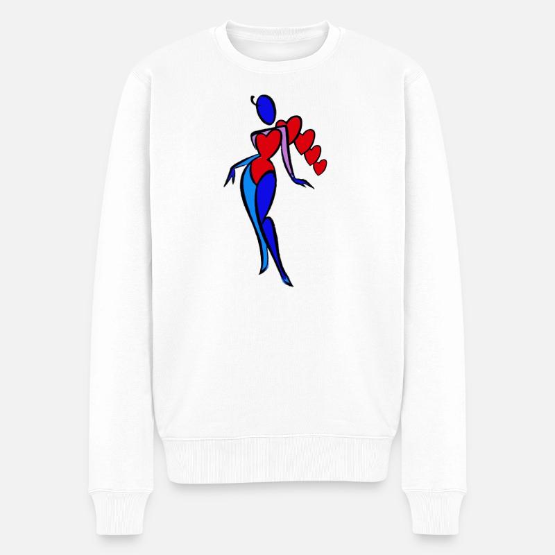 Liebe, Liebe, Liebe - Männer Premium Bio Pullover - Weiß
