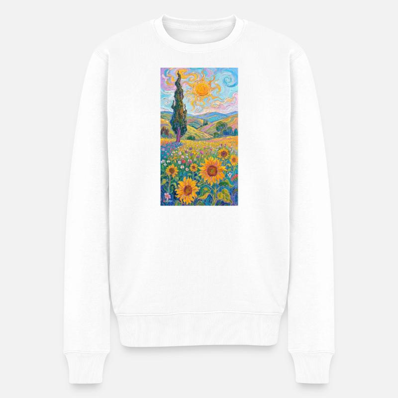 Les tournesols dans l’impressionnisme - Pull Premium bio Homme - blanc