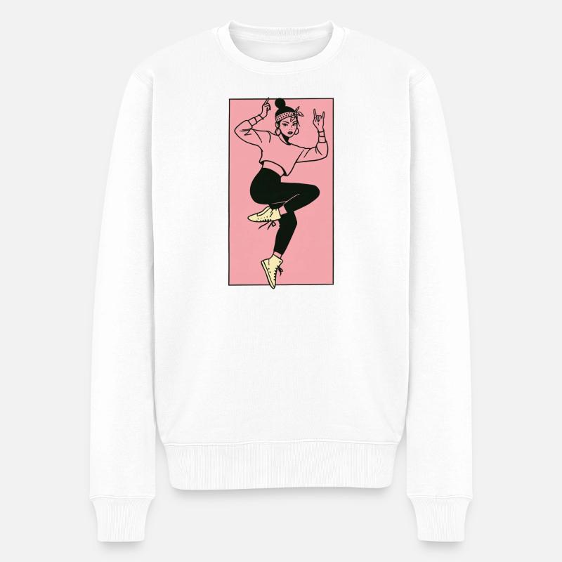 Female dancer #6 - Männer Premium Bio Pullover - Weiß