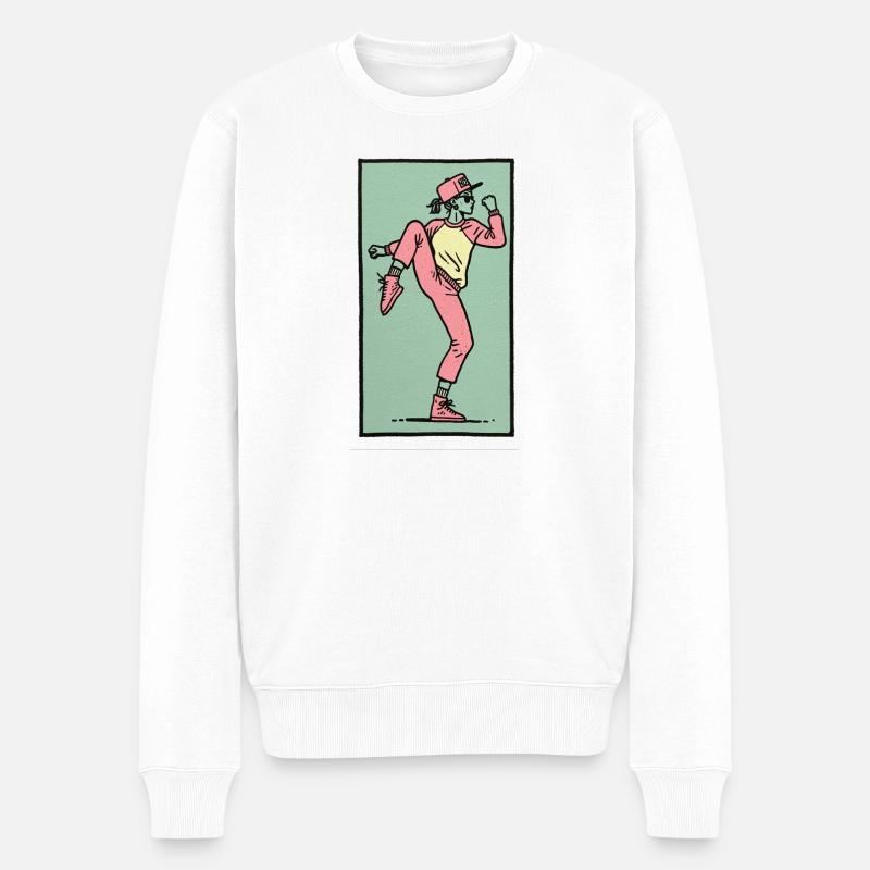 Female dancer #12 - Männer Premium Bio Pullover - Weiß