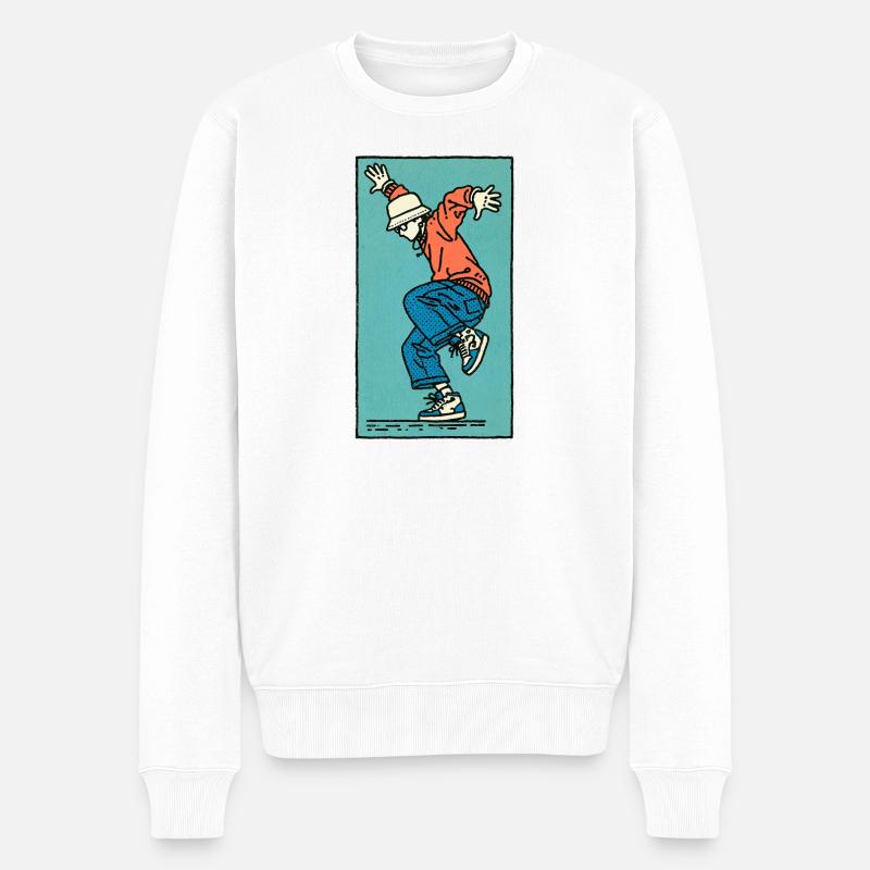 Male dancer #3 - Männer Premium Bio Pullover - Weiß