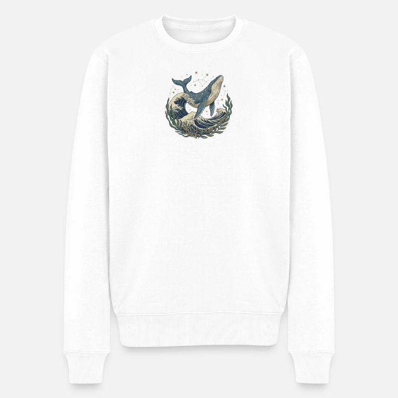 La Baleine - Pilier de l'océan - Pull Premium bio Homme - blanc
