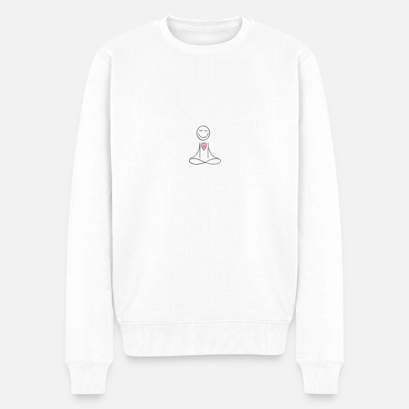 Yoga Liebe - Männer Premium Bio Pullover - Weiß