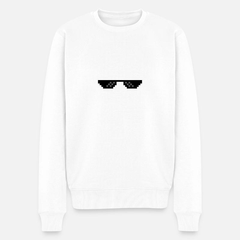 Brillen Thug Lif - Männer Premium Bio Pullover - Weiß