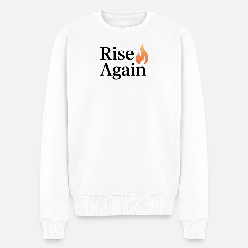 Wiederaufstieg Flammenlogo - Männer Premium Bio Pullover - Weiß