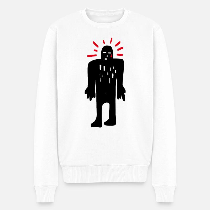 Yeti-Illustration - Männer Premium Bio Pullover - Weiß