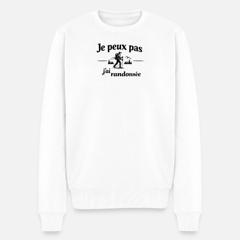 Ich kann nicht, ich bin gewandert – Naturhumor - Männer Premium Bio Pullover - Weiß
