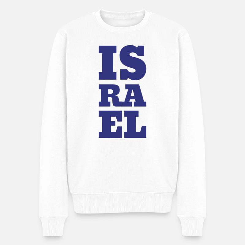 ISRAEL - Männer Premium Bio Pullover - Weiß
