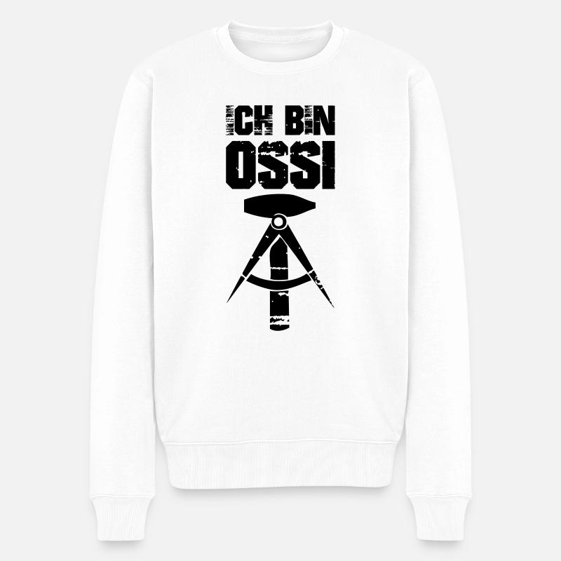 ich bin ossi - Männer Premium Bio Pullover - Weiß