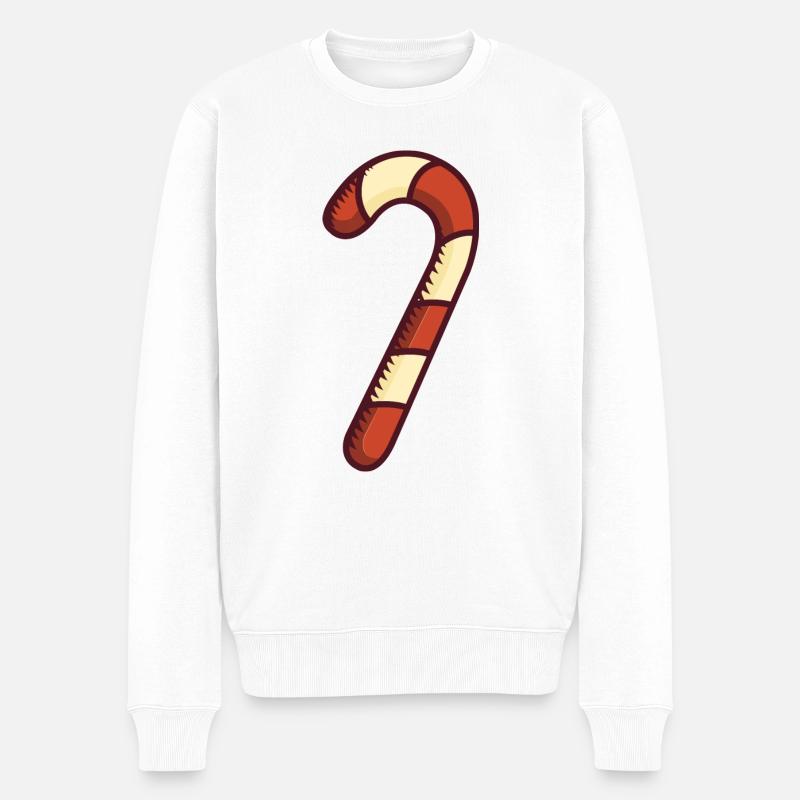 Weihnachtszuckerstange - Männer Premium Bio Pullover - Weiß