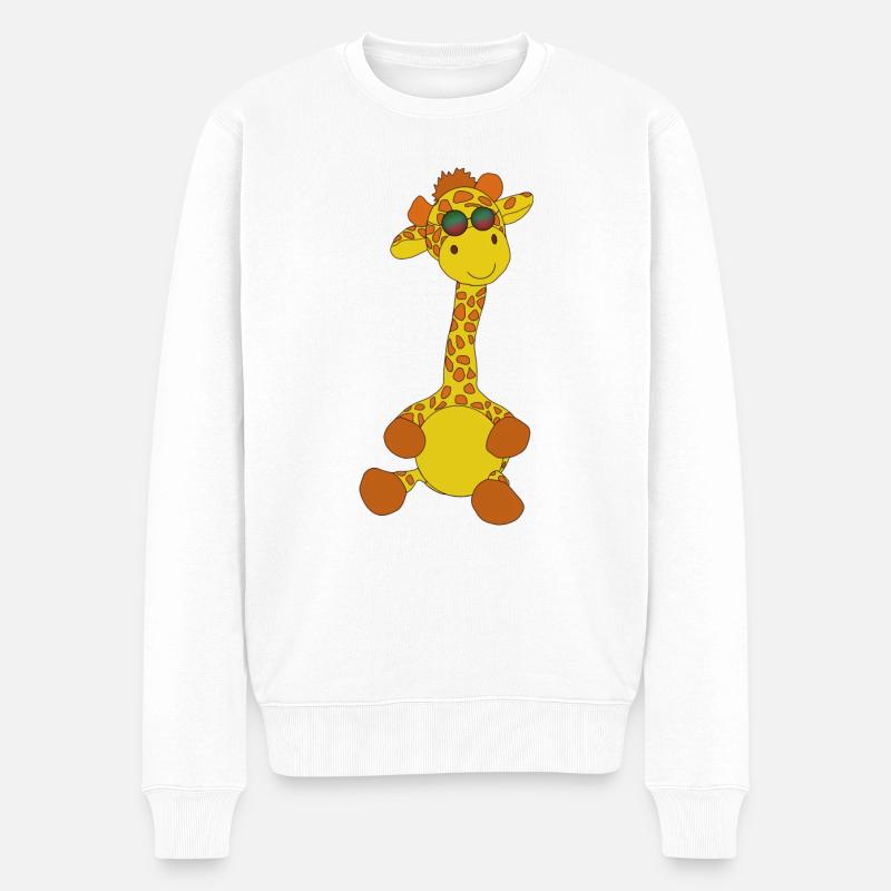Giraffe - Männer Premium Bio Pullover - Weiß