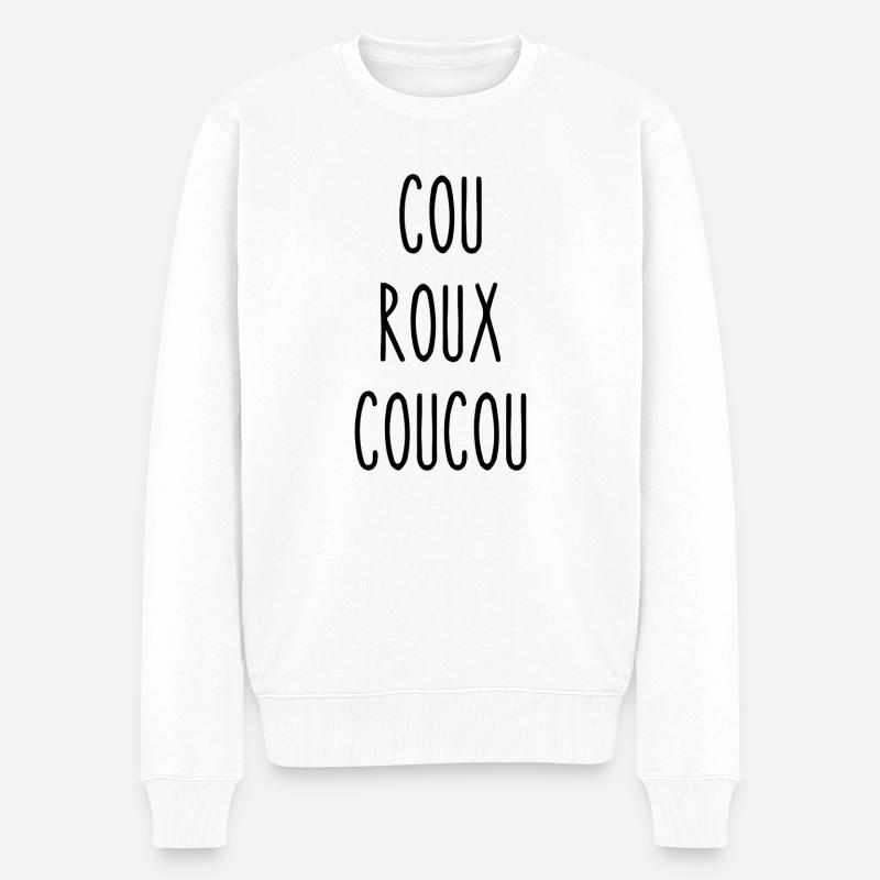 cou roux coucou - Pull Premium bio Homme - blanc