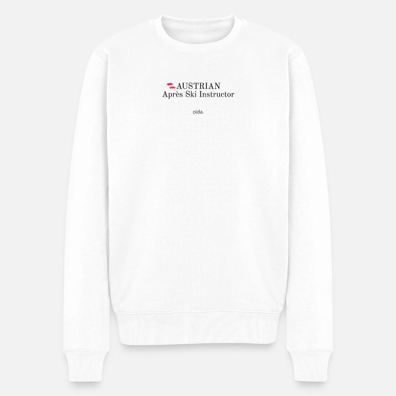 Austrian Apres Ski Instructor - Männer Premium Bio Pullover - Weiß