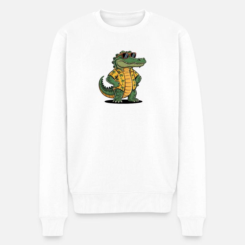 Alligator Funny Summer - Pull Premium bio Homme - blanc