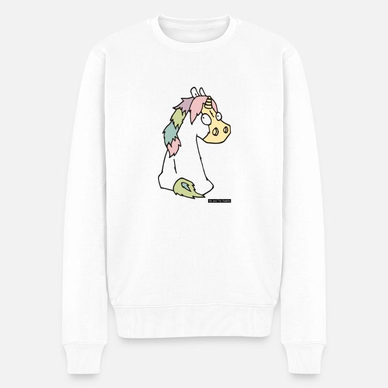 Pferd Nr 2 - Männer Premium Bio Pullover - Weiß