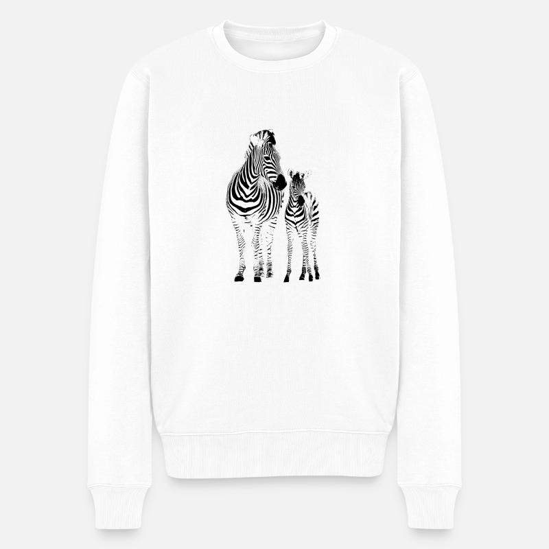 zebra - Männer Premium Bio Pullover - Weiß