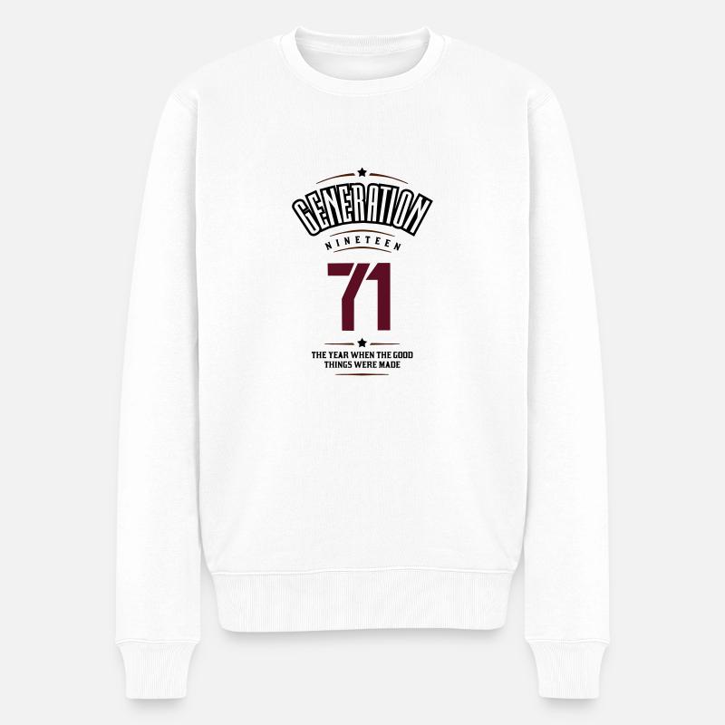Generation 1971 - Männer Premium Bio Pullover - Weiß