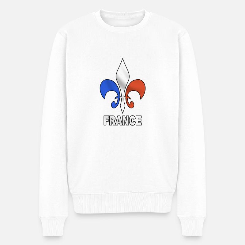 Frankreich - Männer Premium Bio Pullover - Weiß