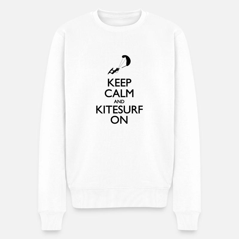 Kitesurfing - Männer Premium Bio Pullover - Weiß