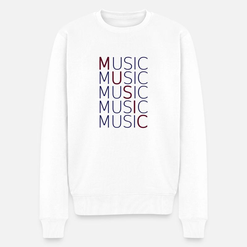 MUSIC - Männer Premium Bio Pullover - Weiß