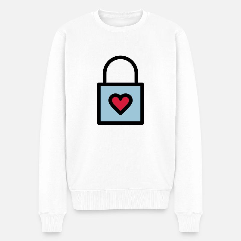 Cadenas, serrure d'amour - Pull Premium bio Homme - blanc