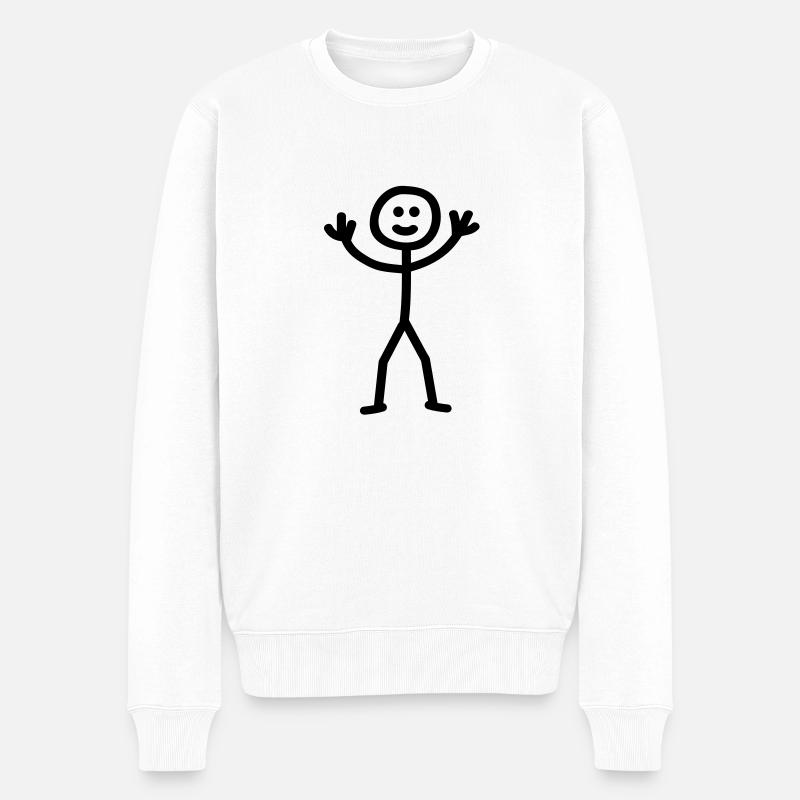 stick_figure - Pull Premium bio Homme - blanc