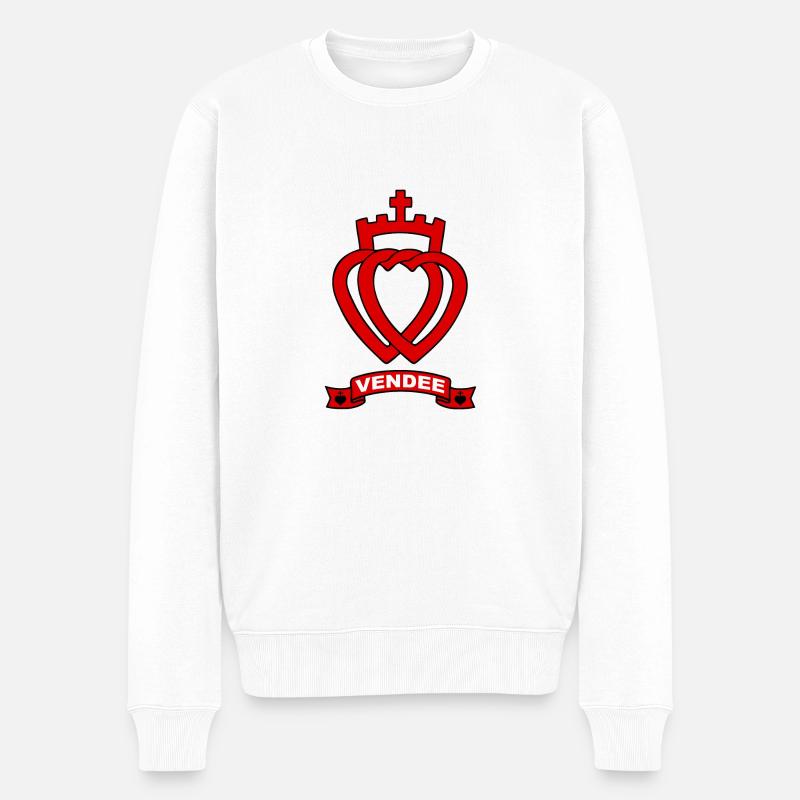 Vendee Herzen - Männer Premium Bio Pullover - Weiß