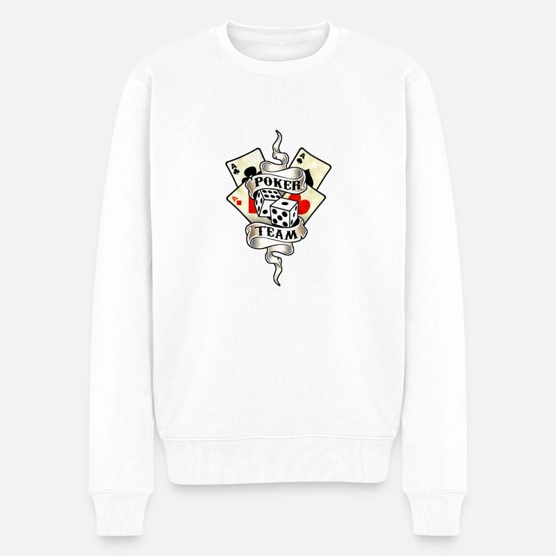 poker team design 8 - Männer Premium Bio Pullover - Weiß