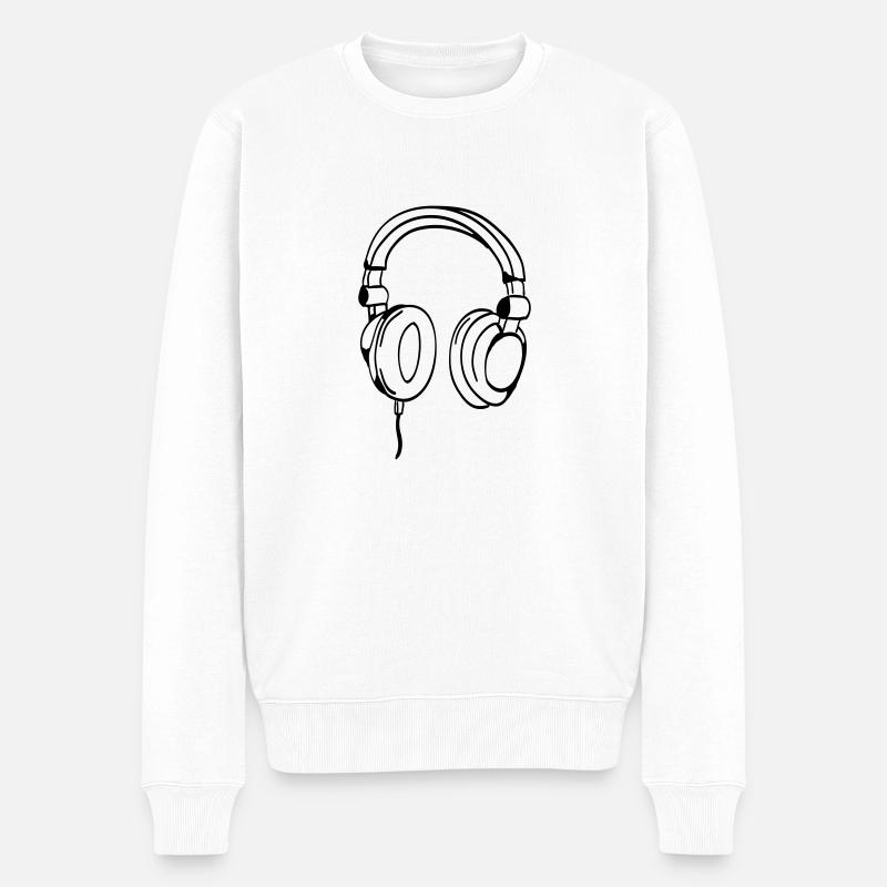 kopfhörer - Männer Premium Bio Pullover - Weiß