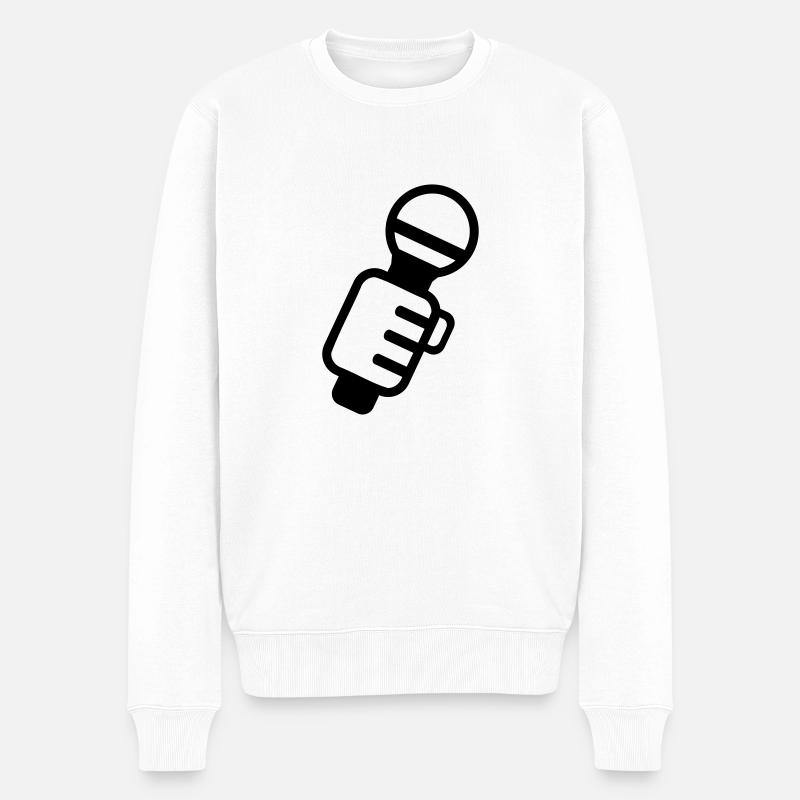 Mikrofon - Männer Premium Bio Pullover - Weiß