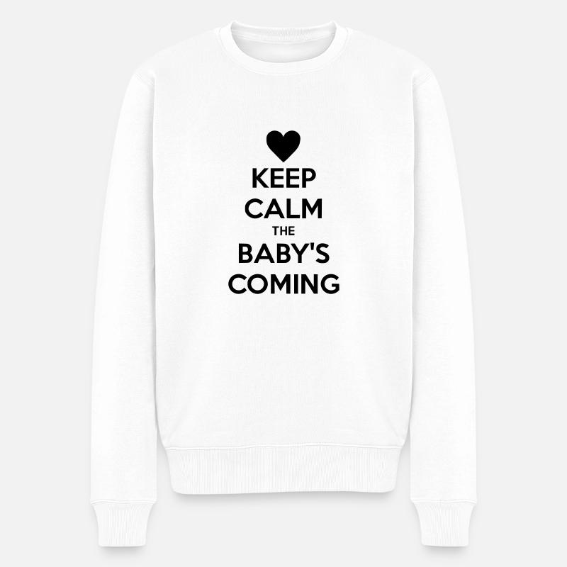 keep calm baby - Männer Premium Bio Pullover - Weiß