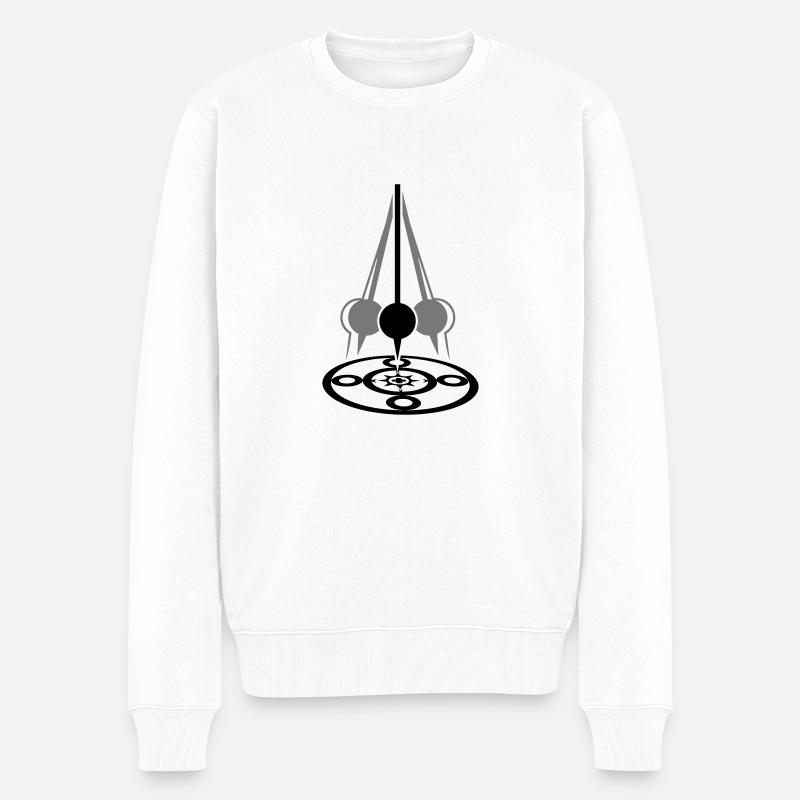 Foucault's pendulum (2c) - Männer Premium Bio Pullover - Weiß