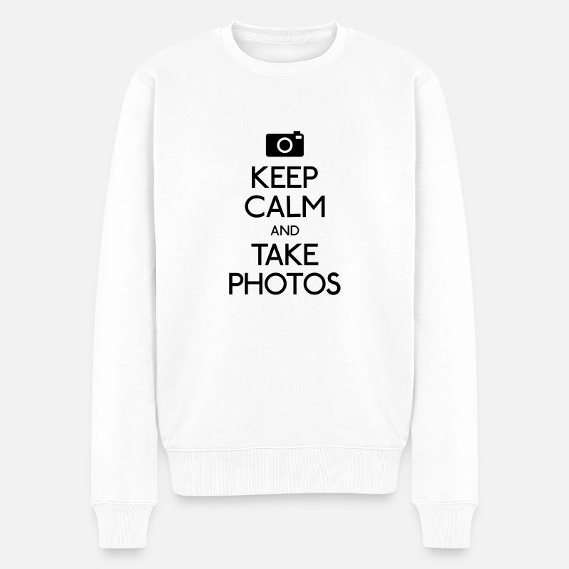 Keep Calm and take photos - Pull Premium bio Homme - blanc