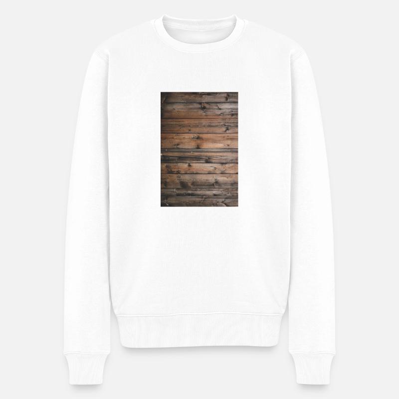 Holz - Männer Premium Bio Pullover - Weiß