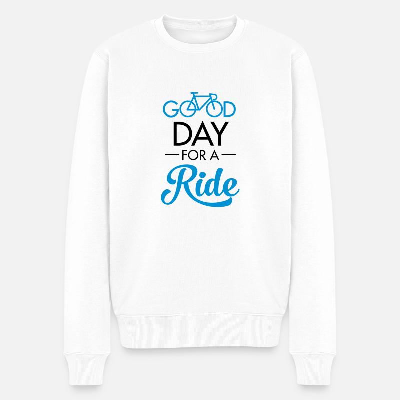 Good Day For A Ride - Männer Premium Bio Pullover - Weiß